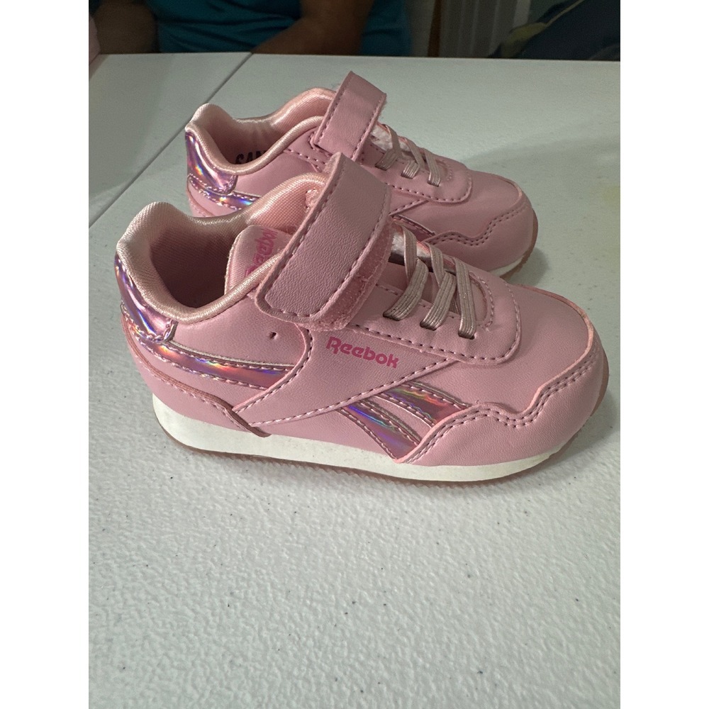 Reebok Kids Pink Royal Cljog 3.0 IV Toddler Shoes Size 4 Infant Hook Loop - Picture 2 of 8